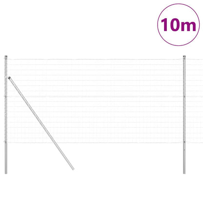 Hek met Paal Zilver 1,2 x 10 m Staal en PVC