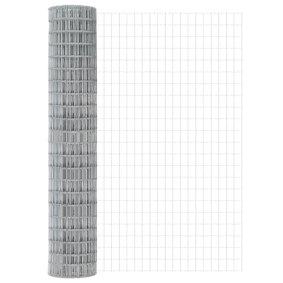 Hek met Paal Zilver 1,5 x 10 m Staal en PVC