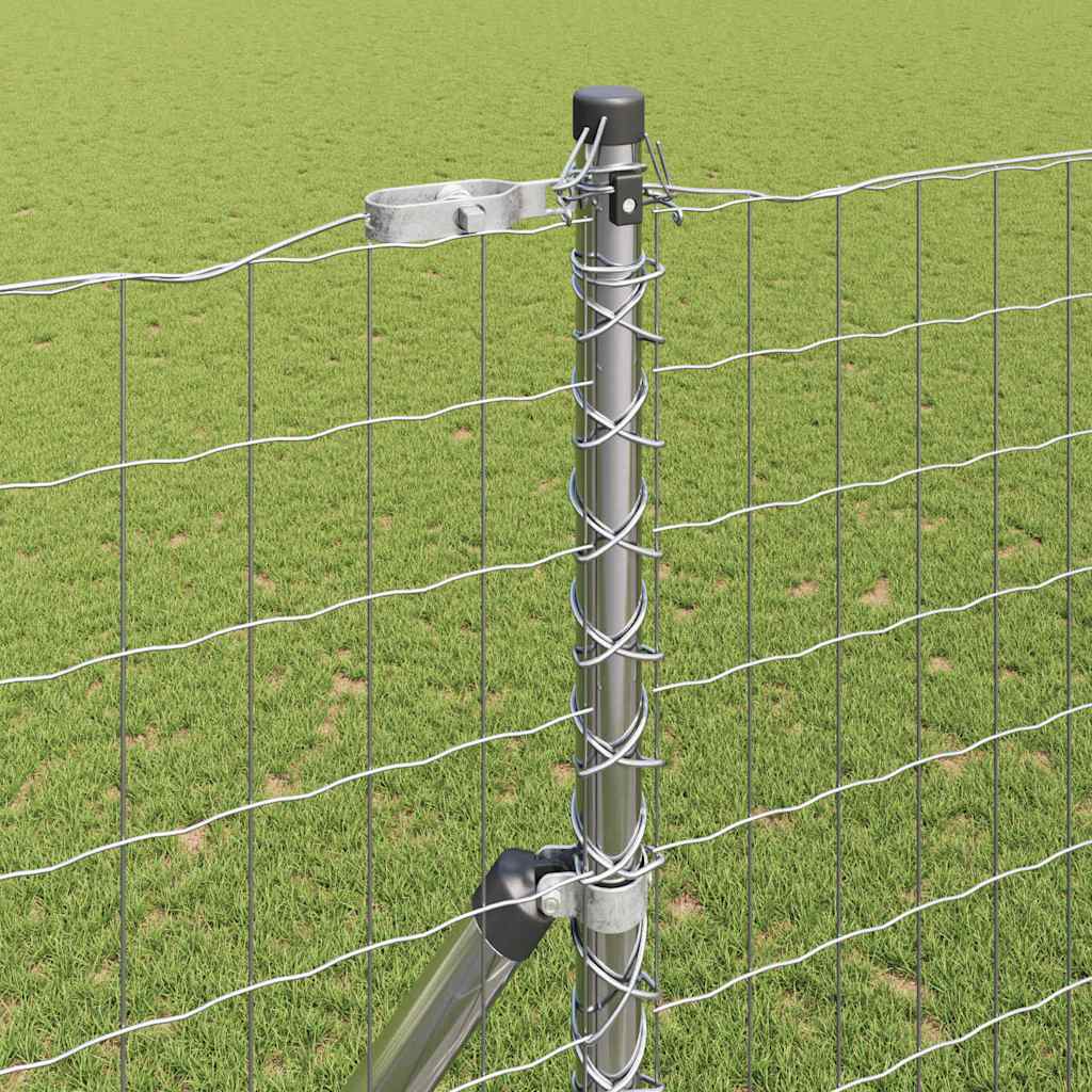 Hek met Paal Zilver 1,6 x 10 m Staal en PVC
