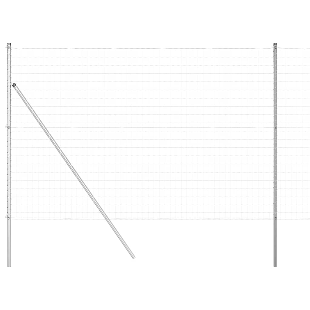 Hek met Paal Zilver 1,6 x 10 m Staal en PVC