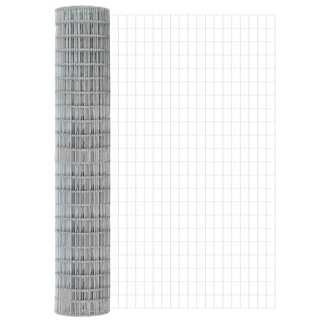 Hek met Paal Zilver 1,6 x 10 m Staal en PVC
