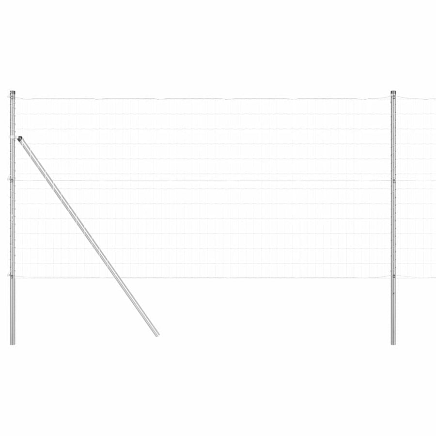 Hek met Paal Zilver 1,4 x 10 m Staal en PVC
