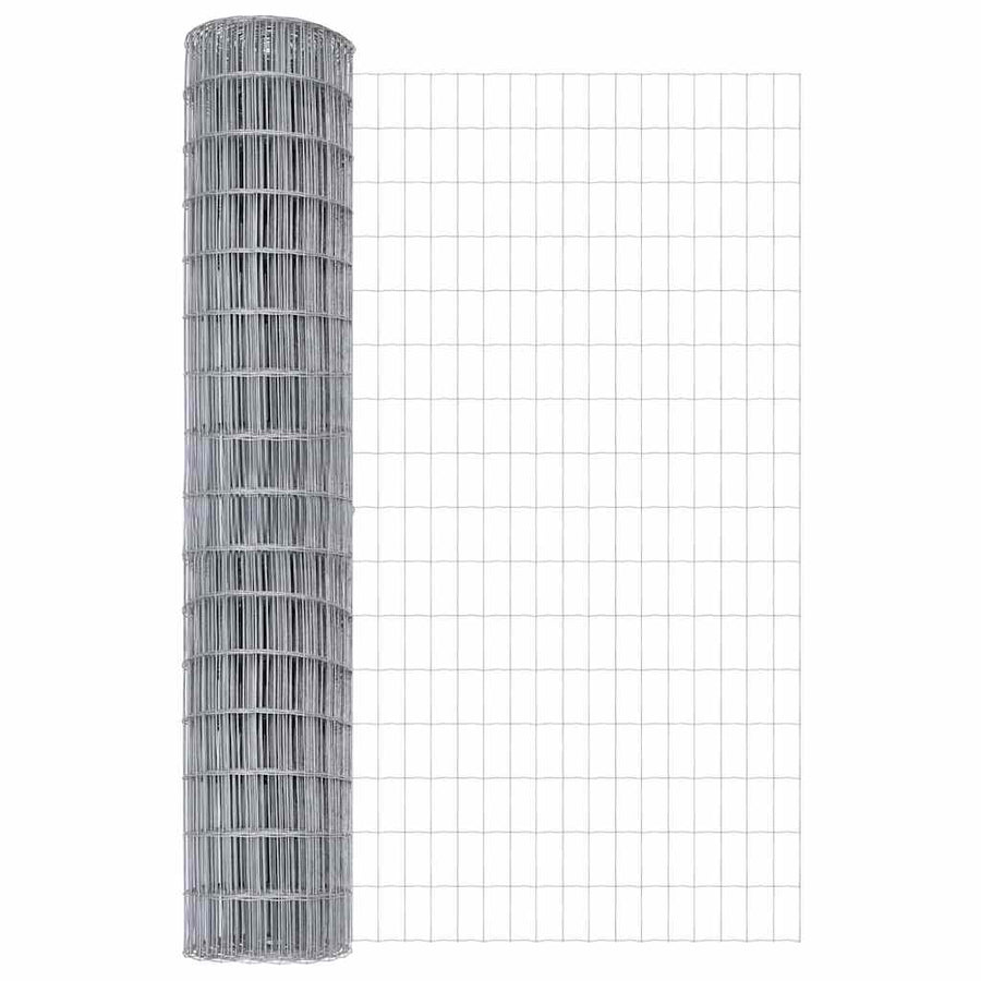 Hek met Paal Zilver 1,5 x 10 m Staal en PVC