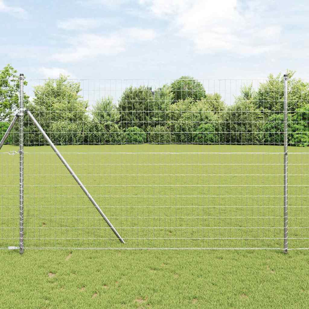 Hek met Paal Zilver 1,6 x 10 m Staal en PVC