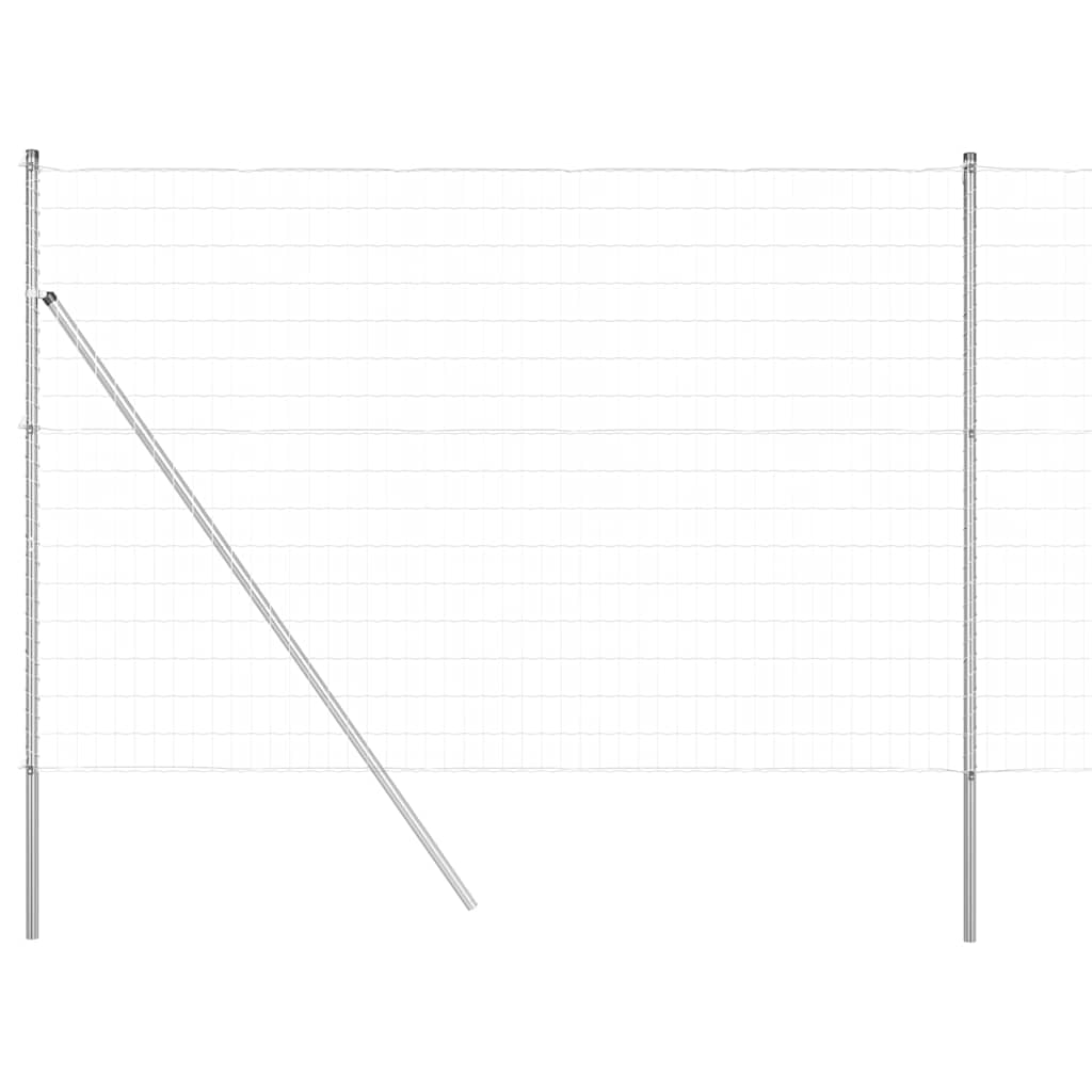 Hek met Paal Zilver 1,6 x 10 m Staal en PVC