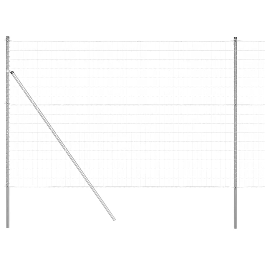 Hek met Paal Zilver 1,6 x 10 m Staal en PVC