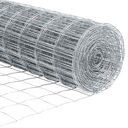 Hek met Paal Zilver 0,8 x 10 m Staal en PVC