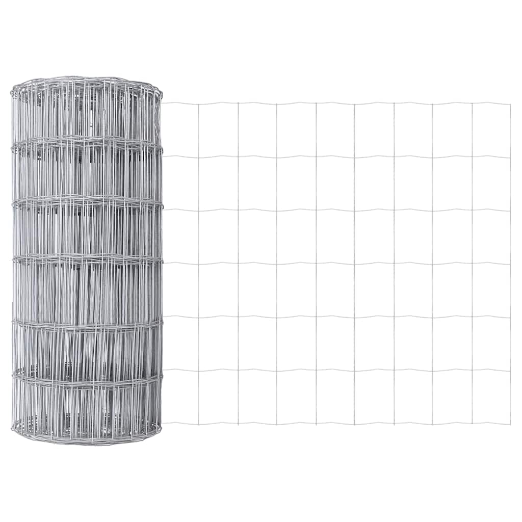Hek met Paal Zilver 0,8 x 10 m Staal en PVC