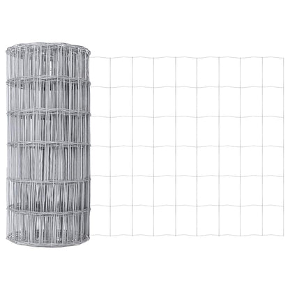 Hek met Paal Zilver 0,8 x 10 m Staal en PVC