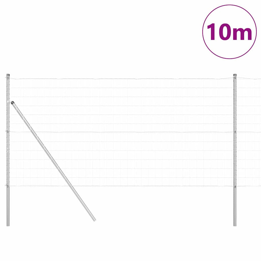 Hek met Paal Zilver 1 x 10 m Staal en PVC