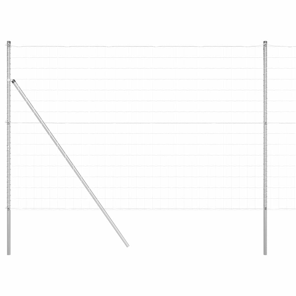 Hek met Paal Zilver 1,5 x 10 m Staal en PVC