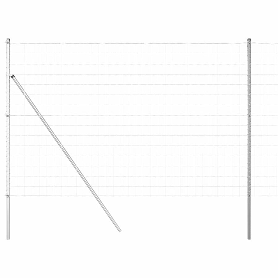 Hek met Paal Zilver 1,5 x 10 m Staal en PVC