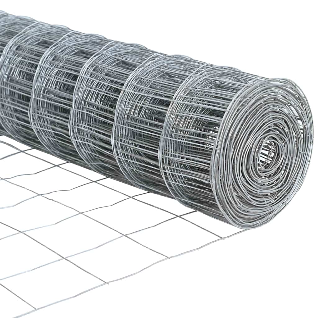 Hek met Paal Zilver 0,4 x 10 m Staal en PVC