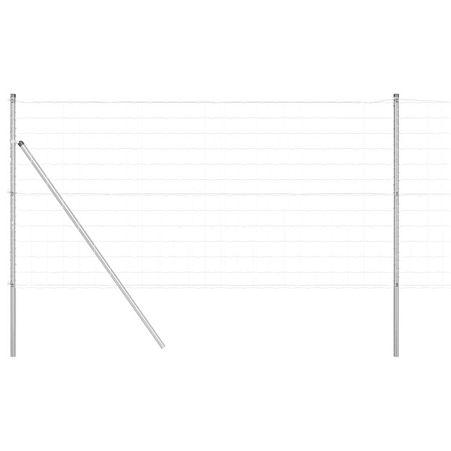 Hek met Paal Zilver 1,2 x 10 m Staal en PVC