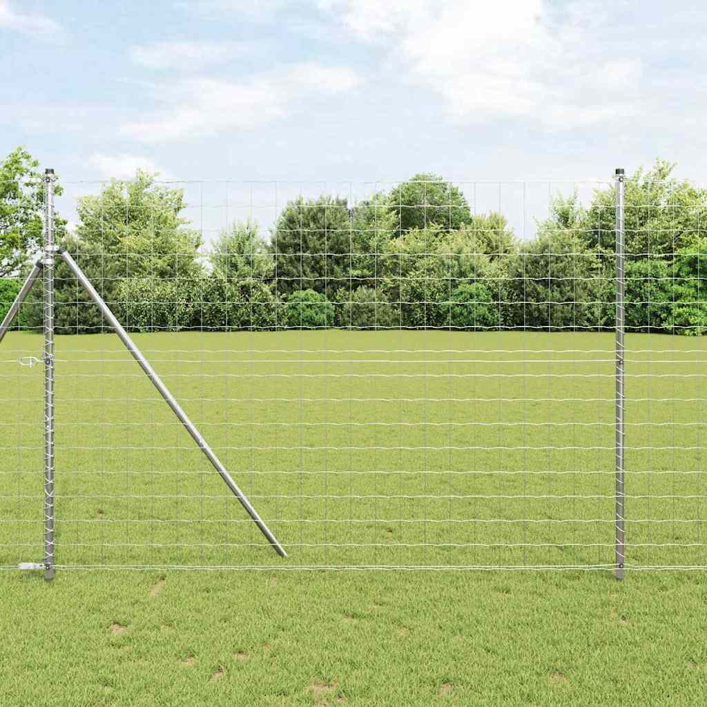Hek met Paal Zilver 1,6 x 10 m Staal en PVC
