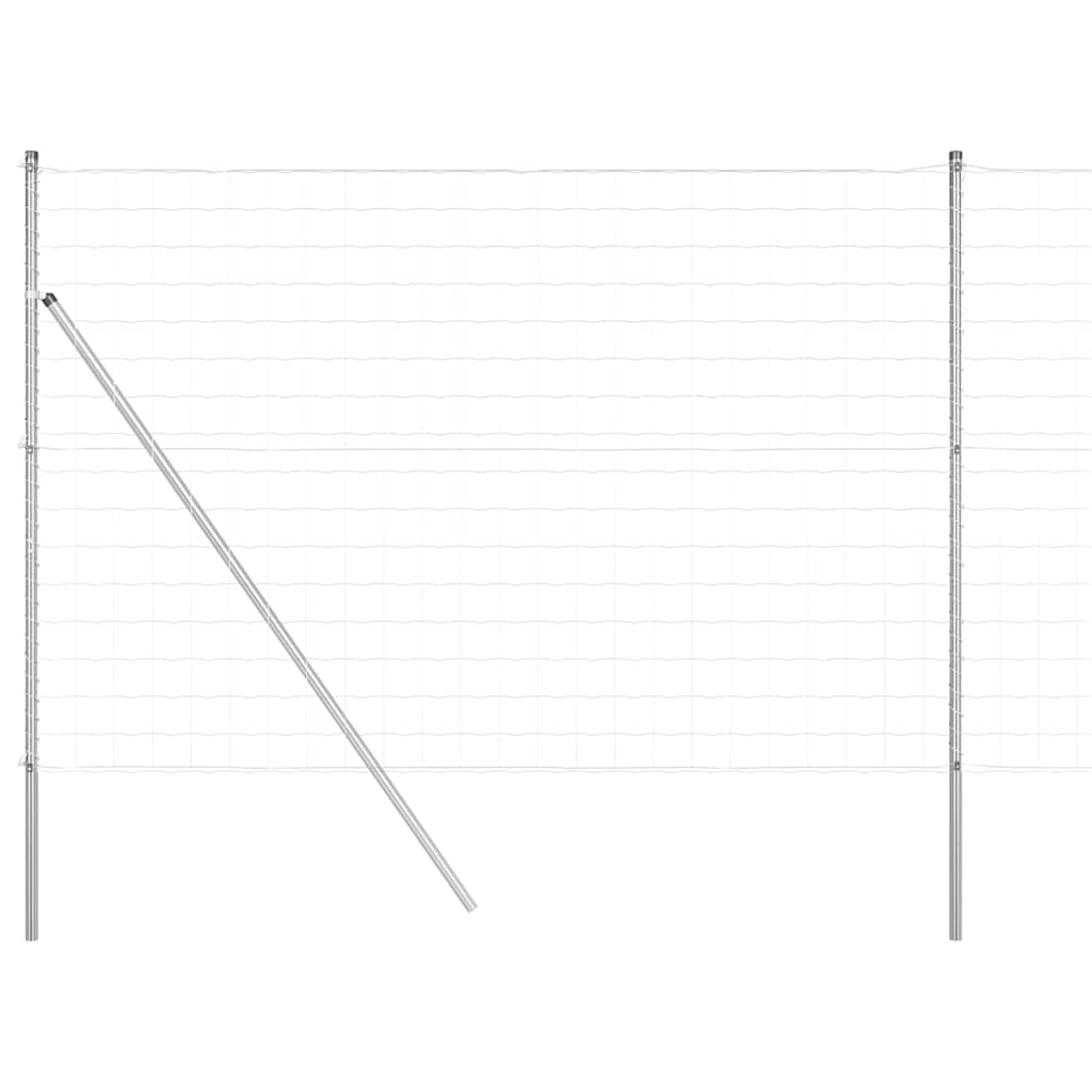 Hek met Paal Zilver 1,6 x 10 m Staal en PVC