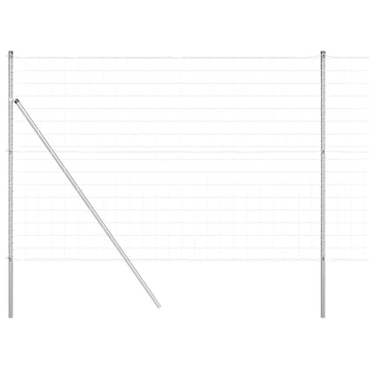Hek met Paal Zilver 1,6 x 10 m Staal en PVC