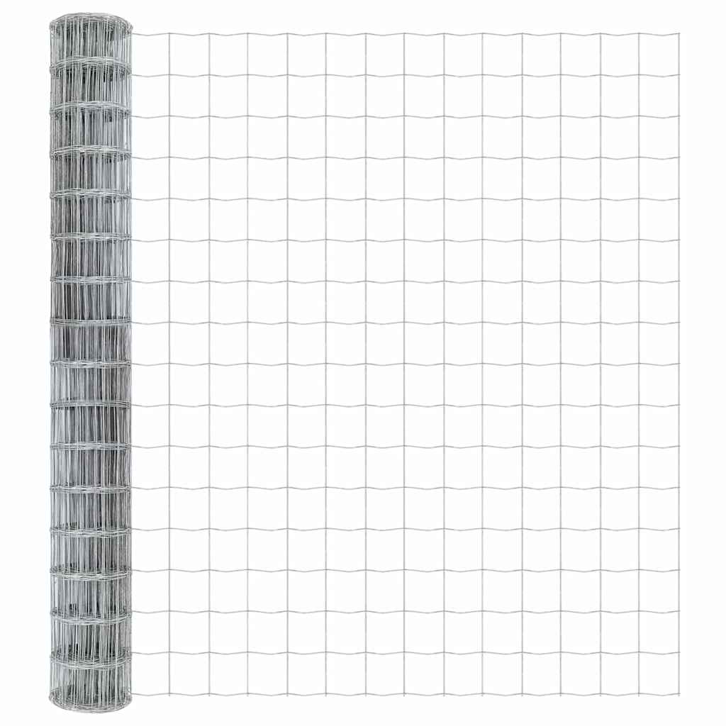 Hek met Paal Zilver 1,6 x 10 m Staal en PVC