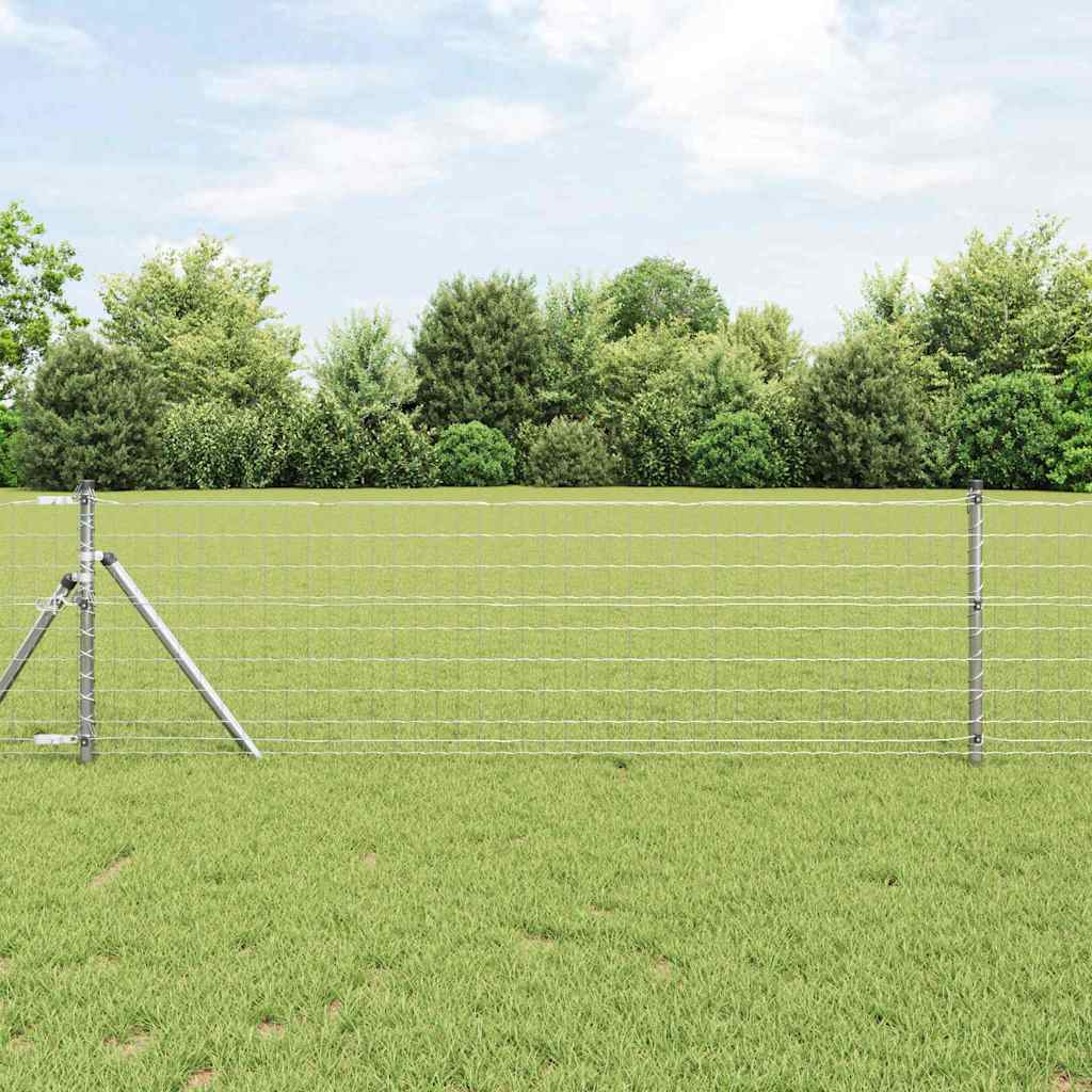 Hek met Paal Zilver 0,4 x 25 m Staal en PVC