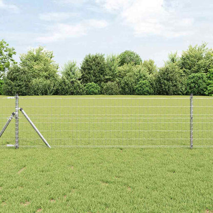 Hek met Paal Zilver 0,4 x 25 m Staal en PVC