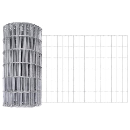 Hek met Paal Zilver 0,4 x 25 m Staal en PVC