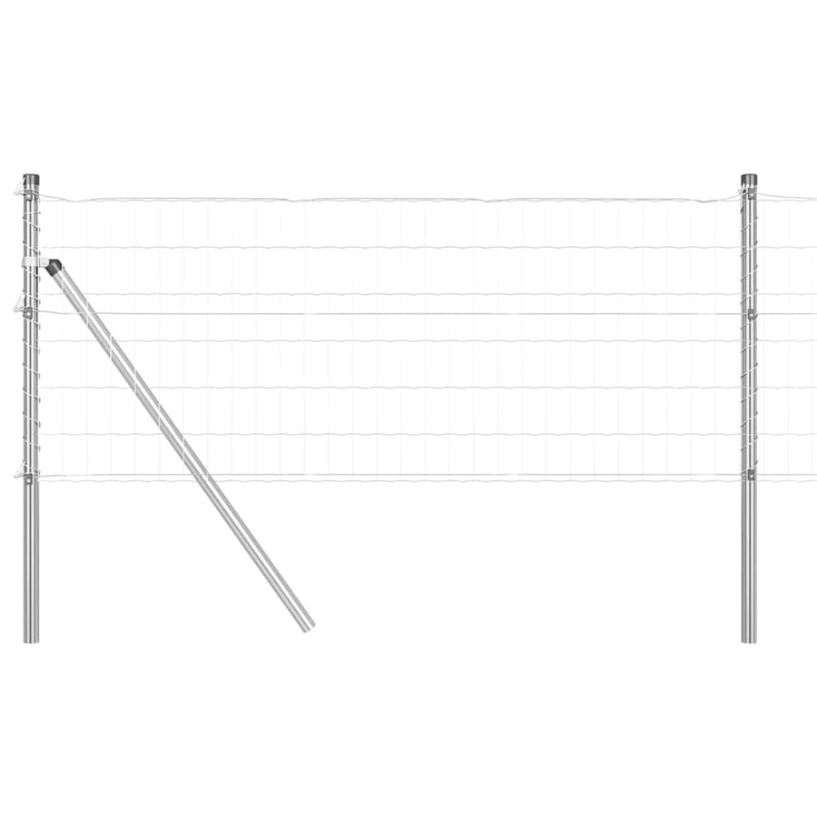 Hek met Paal Zilver 0,4 x 50 m Staal en PVC