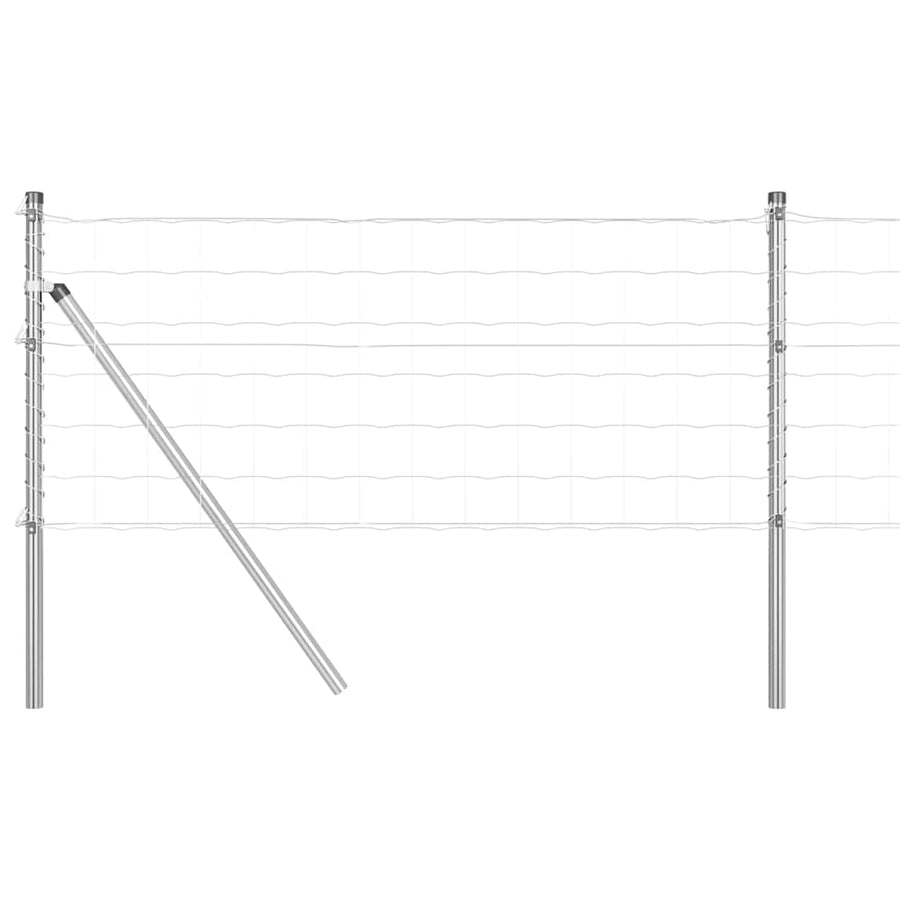 Hek met Paal Zilver 0,4 x 50 m Staal en PVC