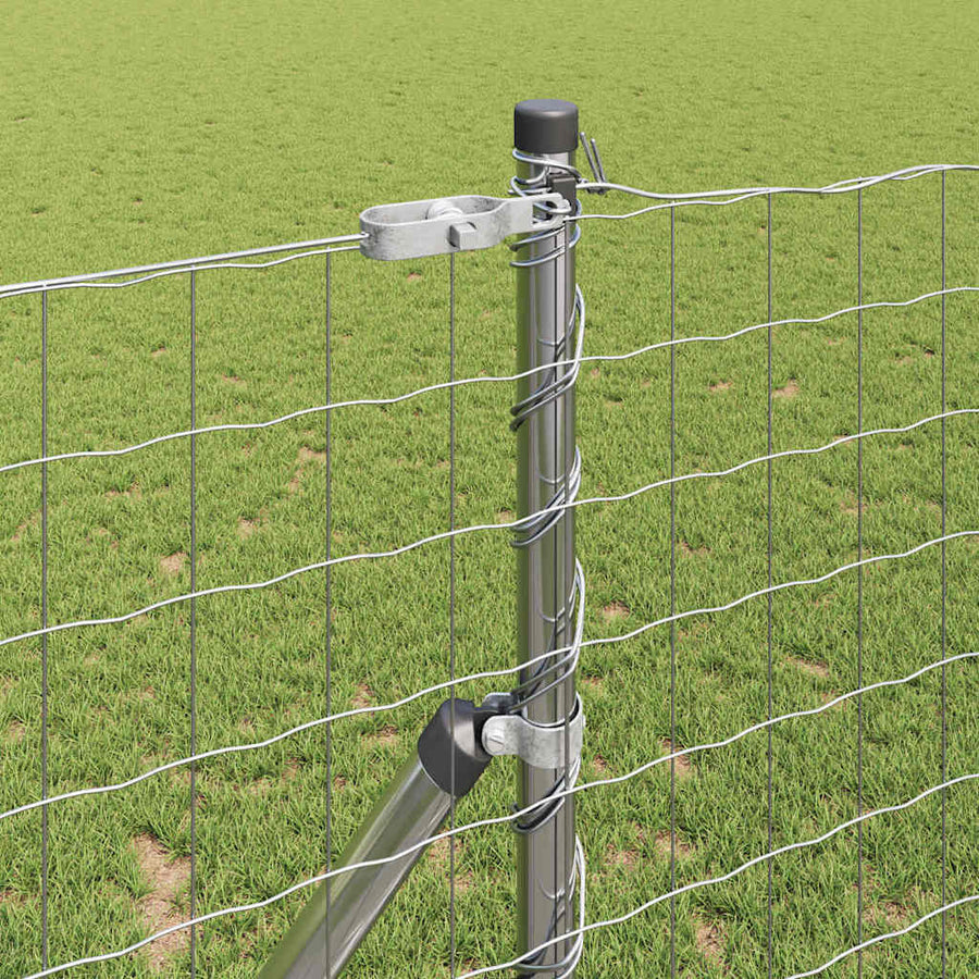 Hek met Paal Zilver 1,2 x 10 m Staal en PVC