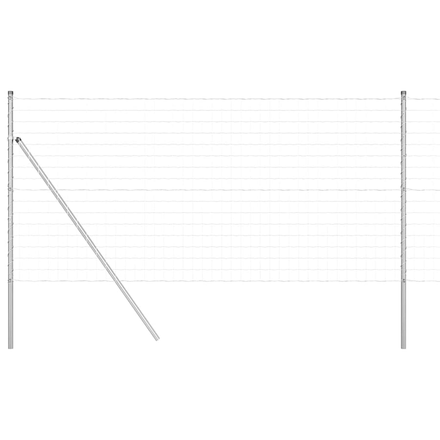 Hek met Paal Zilver 1,2 x 10 m Staal en PVC