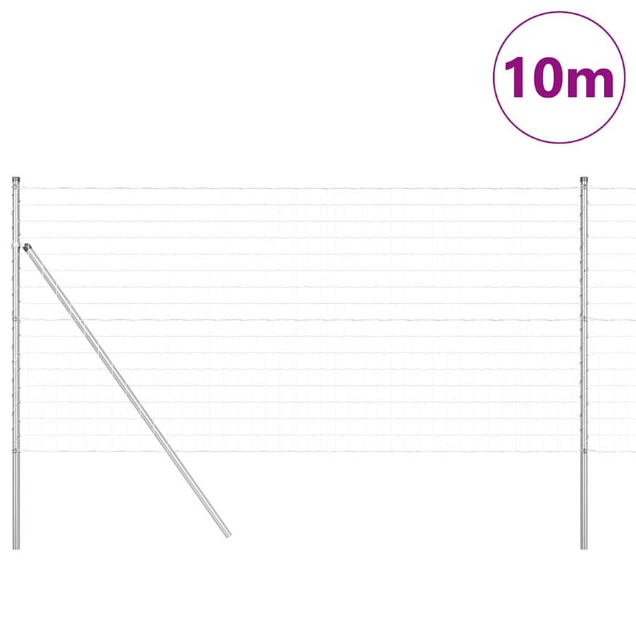 Hek met Paal Zilver 1,2 x 10 m Staal en PVC