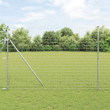 Hek met Paal Zilver 1,5 x 10 m Staal en PVC