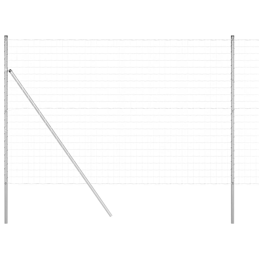 Hek met Paal Zilver 1,5 x 10 m Staal en PVC