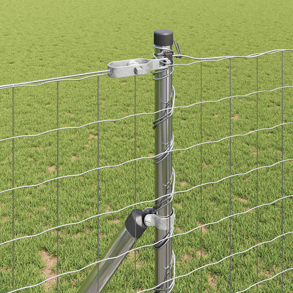 Hek met Paal Zilver 1,2 x 25 m Staal en PVC
