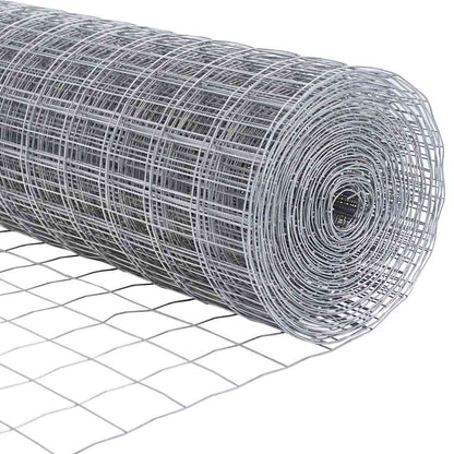Hek met Paal Zilver 0,4 x 50 m Staal en PVC
