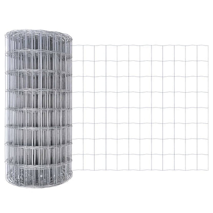 Hek met Paal Zilver 0,4 x 50 m Staal en PVC