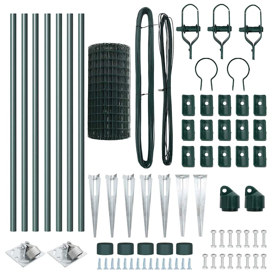 Hek met Paal Groen 0,8 x 10 m Staal en PVC