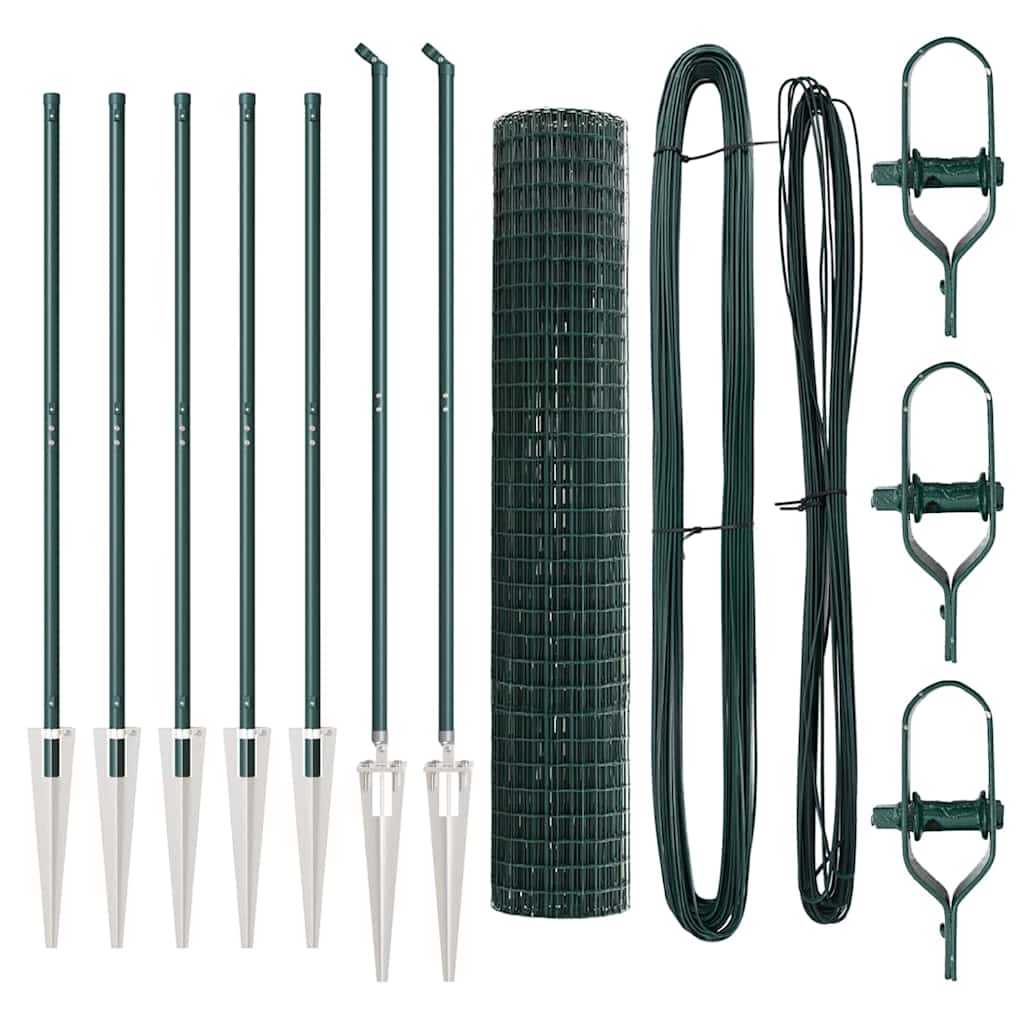 Hek met Paal Groen 1,5 x 10 m Staal en PVC