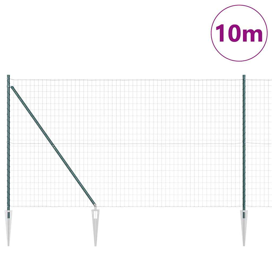 Hek met Paal Groen 1,6 x 10 m Staal en PVC