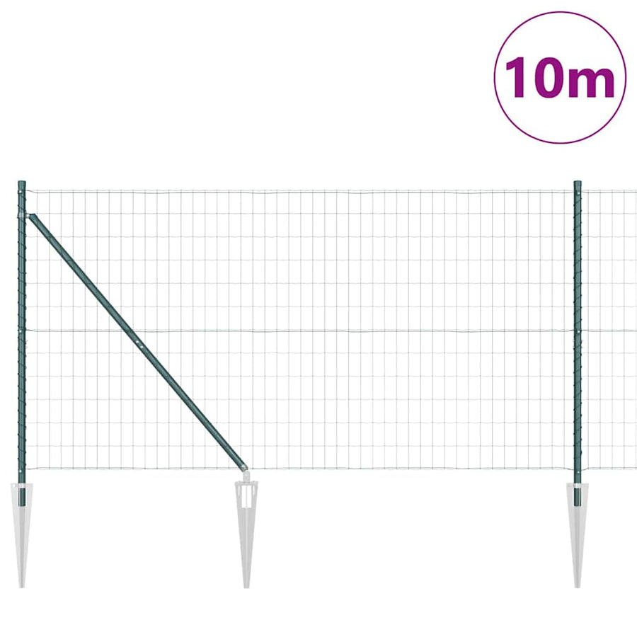 Hek met Paal Groen 1,2 x 10 m Staal en PVC