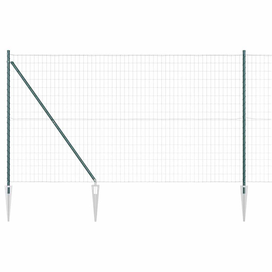 Hek met Paal Groen 1,6 x 10 m Staal en PVC