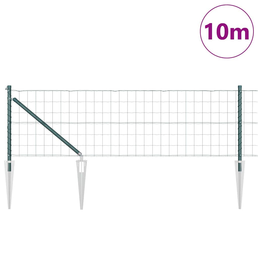Hek met Paal Groen 0,4 x 10 m Staal en PVC