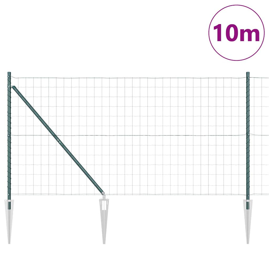 Hek met Paal Groen 1,2 x 10 m Staal en PVC