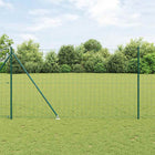 Hek met palen 1,5 x 10 m staal groen