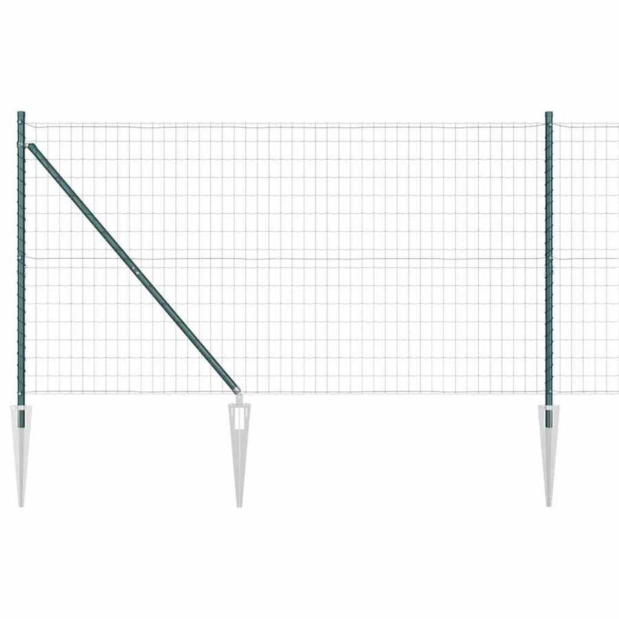 Hek met Paal Groen 1,2 x 25 m Staal en PVC