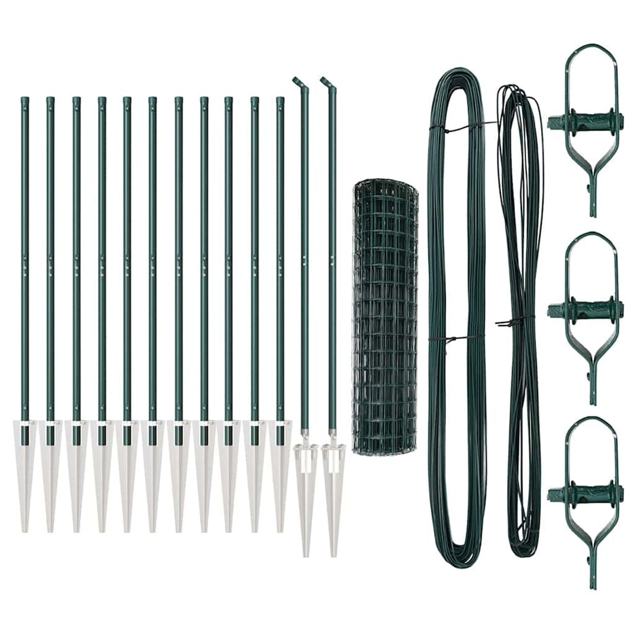 Hek met Paal Groen 1 x 25 m Staal en PVC