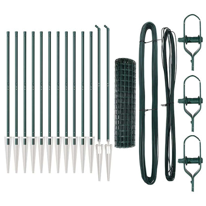Hek met Paal Groen 1,2 x 25 m Staal en PVC