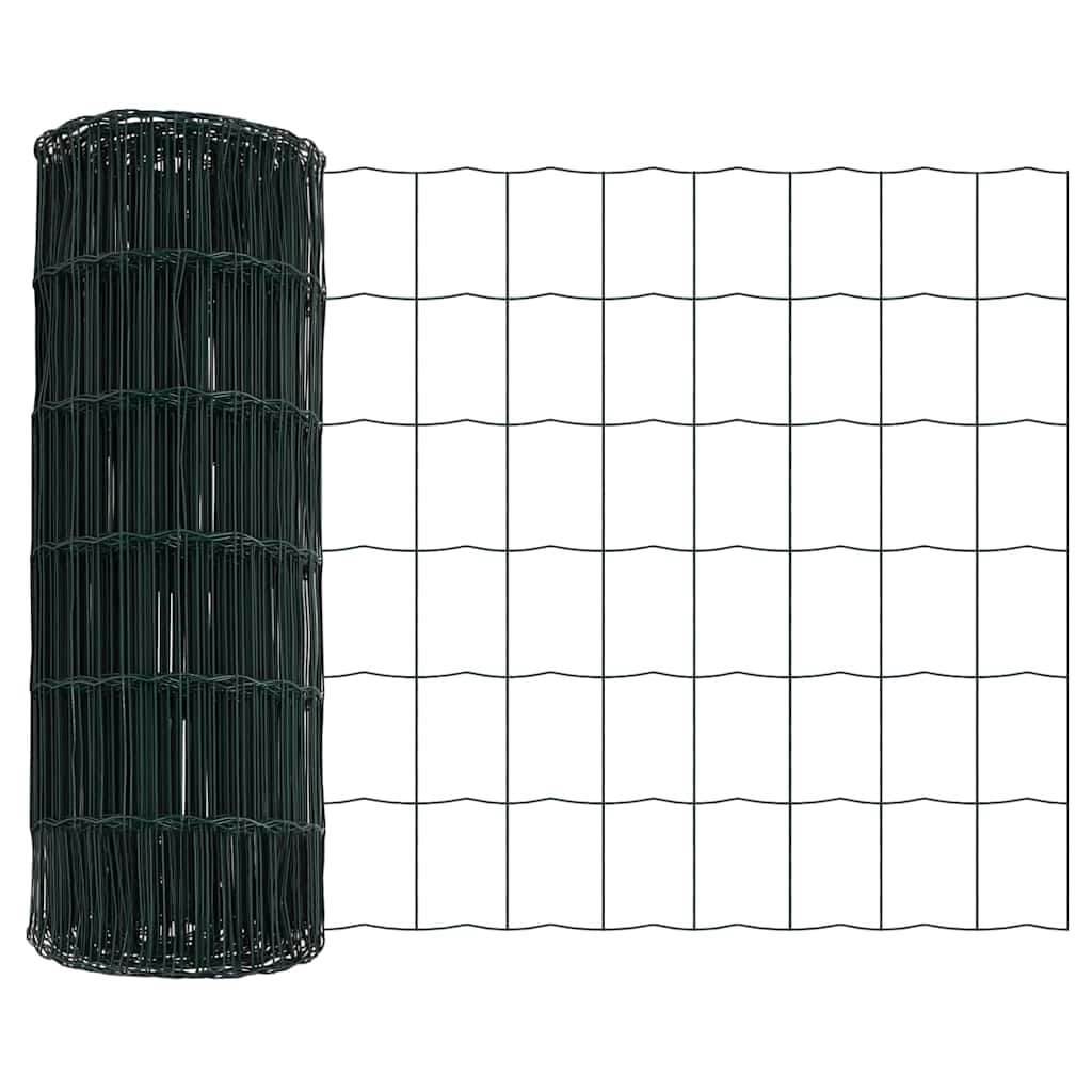 Hek met Paal Groen 0,8 x 25 m Staal en PVC