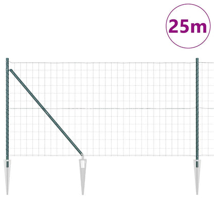 Hek met Paal Groen 1 x 25 m Staal en PVC