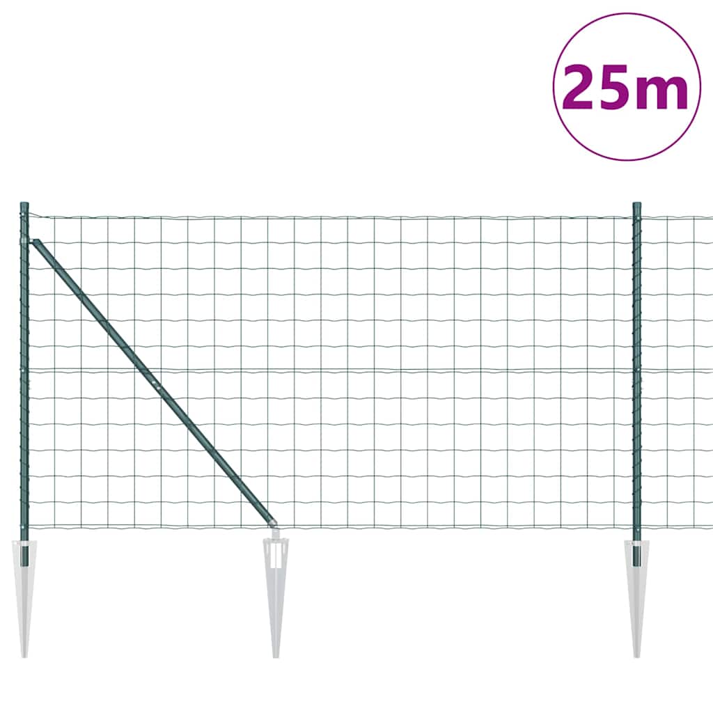 Hek met Paal Groen 1 x 25 m Staal