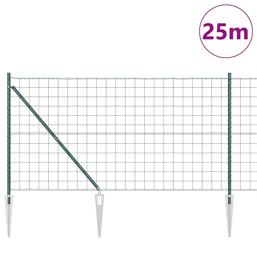 Hek met Paal Groen 1,2 x 25 m Staal